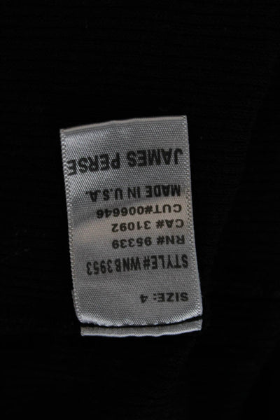 Standard James Perse Women Black Silk Sleeveless Basic Tank Round Neck Size 4