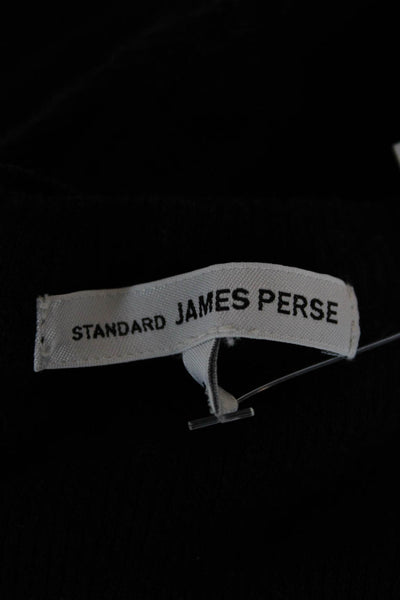 Standard James Perse Women Black Silk Sleeveless Basic Tank Round Neck Size 4