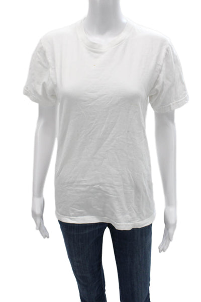 Supreme Womens Basic T-Shirt White Cotton Crew Neck Short Sleeve Size S