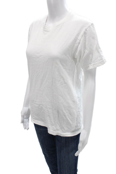Supreme Womens Basic T-Shirt White Cotton Crew Neck Short Sleeve Size S