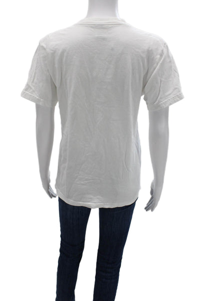 Supreme Womens Basic T-Shirt White Cotton Crew Neck Short Sleeve Size S