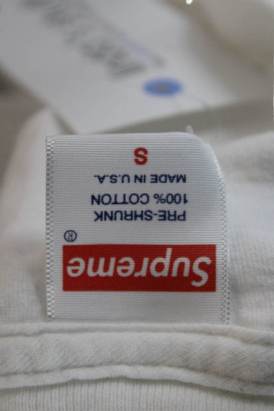 Supreme Womens Basic T-Shirt White Cotton Crew Neck Short Sleeve Size S