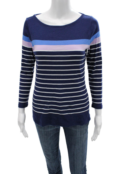 Vineyard Vines Womens Striped Dark Blue 3/4 Sleeve T-Shirt Size S