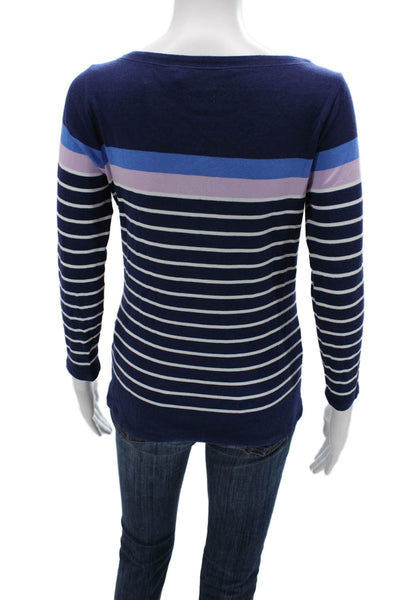 Vineyard Vines Womens Striped Dark Blue 3/4 Sleeve T-Shirt Size S