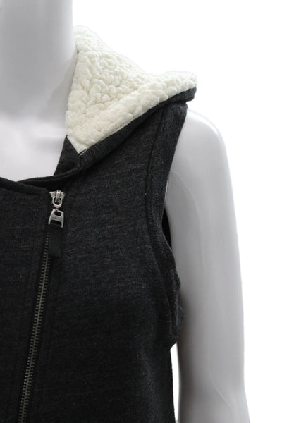 Splendid Women Sleeveless Dark Gray Zip Front Vest Solid Size S