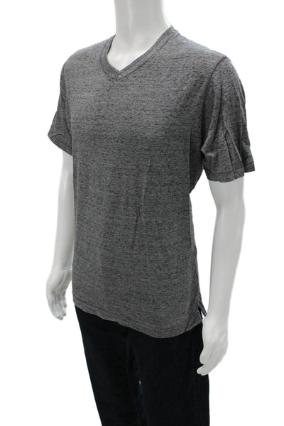 Robert Graham Mens T-Shirt Dark Gray V-Neck Short Sleeve Size L