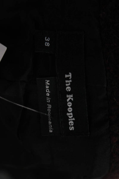 The Kooples Womens Designer Brown Zip Jacket Solid Round Neck Size 38