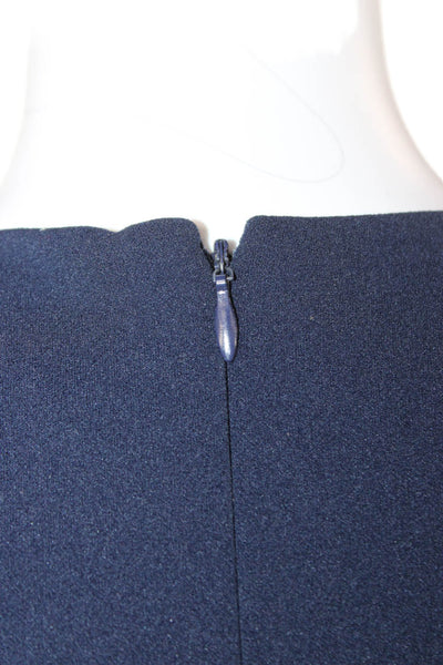 DKNY Women Maxi Dress Dark Blue Sleeveless Round Neck Zip Size 2