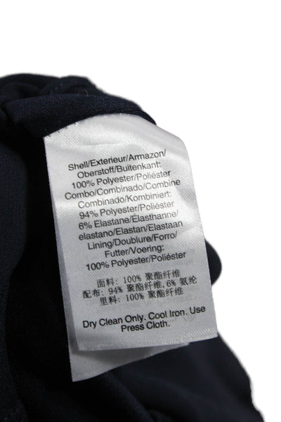 DKNY Women Maxi Dress Dark Blue Sleeveless Round Neck Zip Size 2