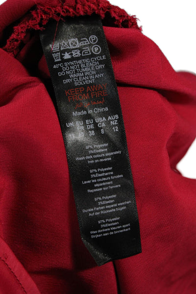 Nasty Gal Women Red 90s Slip Dress Long Square Neck Sleeveless Size 8