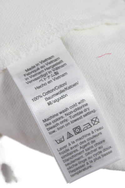 J Crew Women Shift Dress White Cotton Sleeveless Round Neck Button Size 0