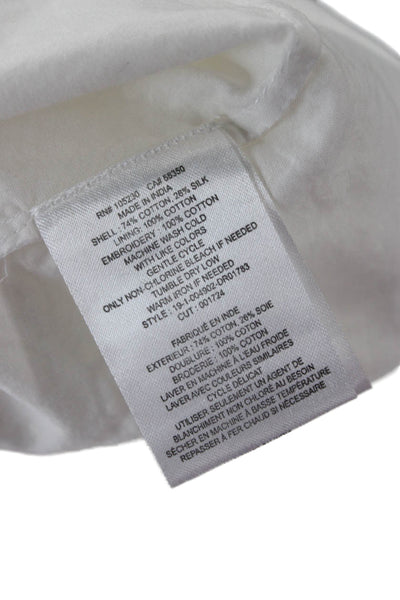 Joie Womens White Geometric Shirt Dress Mini Sleeveless Knee Size 4