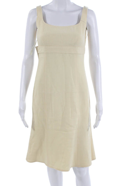 Armani Collezioni Women A-Line Tank Dress Beige Square Neck Sleeveless Size 2