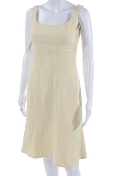 Armani Collezioni Women A-Line Tank Dress Beige Square Neck Sleeveless Size 2