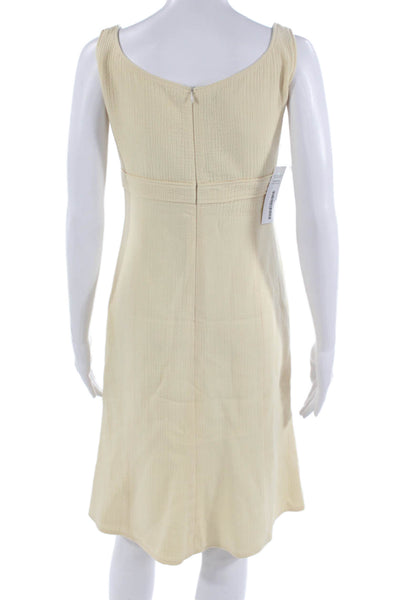 Armani Collezioni Women A-Line Tank Dress Beige Square Neck Sleeveless Size 2
