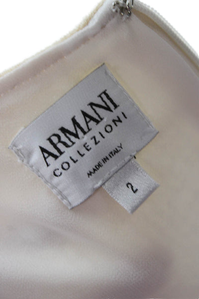 Armani Collezioni Women A-Line Tank Dress Beige Square Neck Sleeveless Size 2