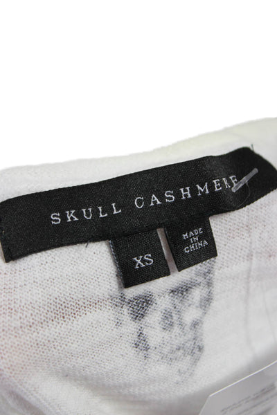Skull Cashmere Women White Cotton Basic Tank Skull Graphic Size XS