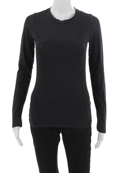 Velvet by Graham & Spencer Women Black Long Sleeve Crew Neck T-Shirt Size XS