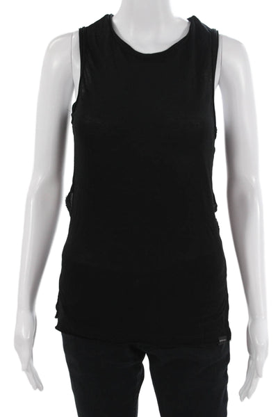 KORAL ACTIVEWEAR Womens Mesh Back Crew Neck Sleeveless Active Top Black Size XS