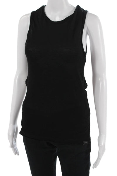 KORAL ACTIVEWEAR Womens Mesh Back Crew Neck Sleeveless Active Top Black Size XS