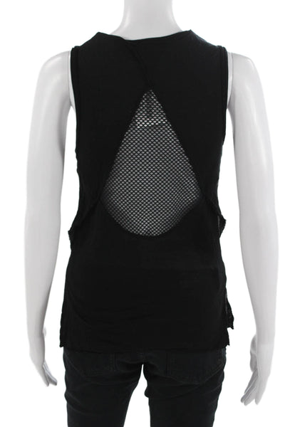 KORAL ACTIVEWEAR Womens Mesh Back Crew Neck Sleeveless Active Top Black Size XS