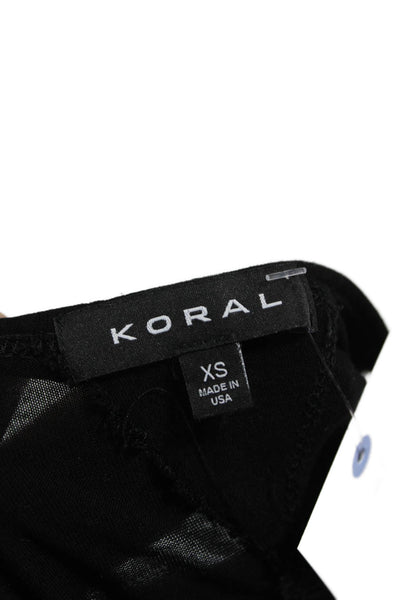 KORAL ACTIVEWEAR Womens Mesh Back Crew Neck Sleeveless Active Top Black Size XS