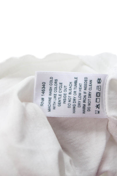 Amo Womens Cropped Basic Cotton Crew Neck Sleeveless T-Shirt White Size XS