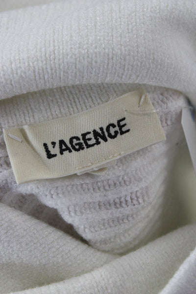 L'Agence Unisex White Turtleneck Pullover Sweater Long Sleeve Size XS