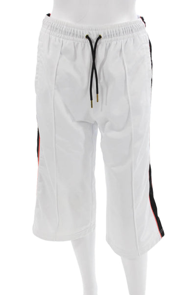 PE Nation Womens Drawstring Side Striped Pleated Active Pants White Size XS