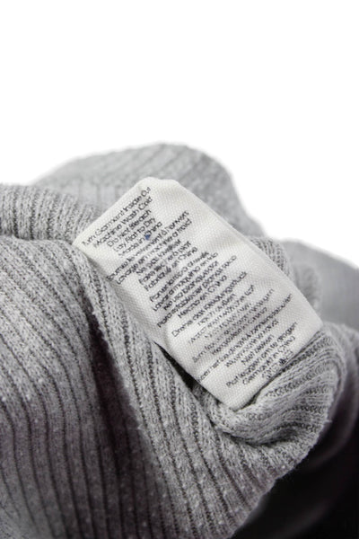PJ Salvage Womens Ribbed Knit V-neck Long Sleeve Pajama Set Gray Size S
