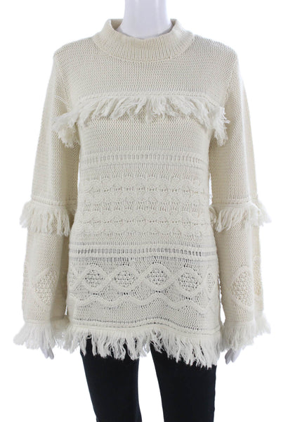 BB Dakota Unisex Beige Mock Neck Pullover Sweater Boho Size L