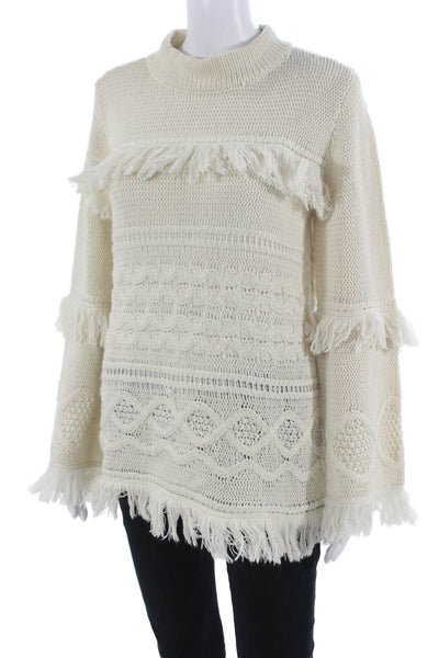 BB Dakota Unisex Beige Mock Neck Pullover Sweater Boho Size L