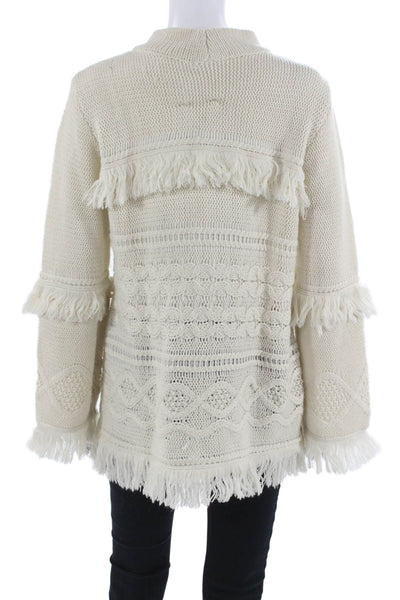 BB Dakota Unisex Beige Mock Neck Pullover Sweater Boho Size L