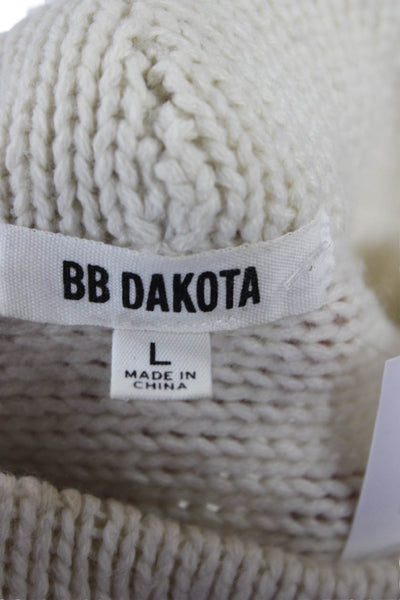 BB Dakota Unisex Beige Mock Neck Pullover Sweater Boho Size L