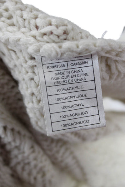 BB Dakota Unisex Beige Mock Neck Pullover Sweater Boho Size L