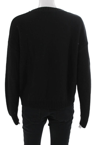 Do + Be Unisex Pullover Sweater Black Cotton Lace Up Gothic Size M