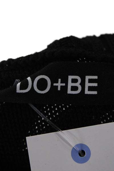 Do + Be Unisex Pullover Sweater Black Cotton Lace Up Gothic Size M