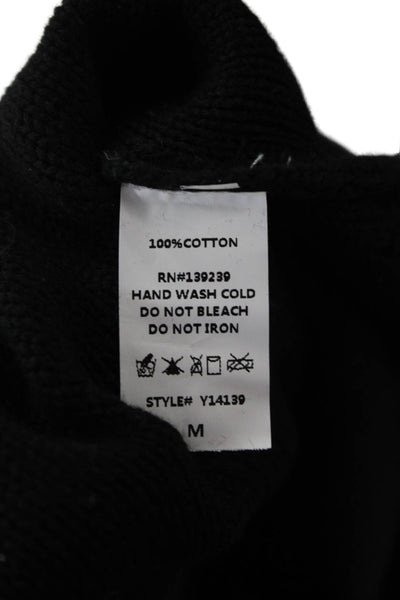 Do + Be Unisex Pullover Sweater Black Cotton Lace Up Gothic Size M