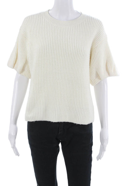Steve Madden Unisex Pullover White Crewneck Short Sleeve Polyester Size M