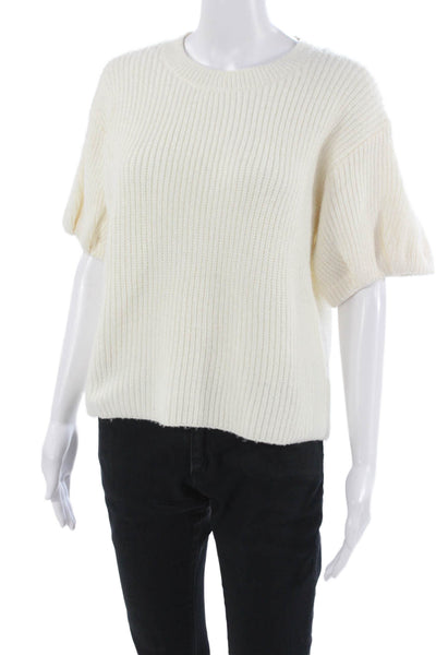 Steve Madden Unisex Pullover White Crewneck Short Sleeve Polyester Size M