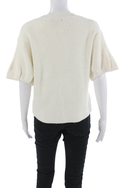 Steve Madden Unisex Pullover White Crewneck Short Sleeve Polyester Size M