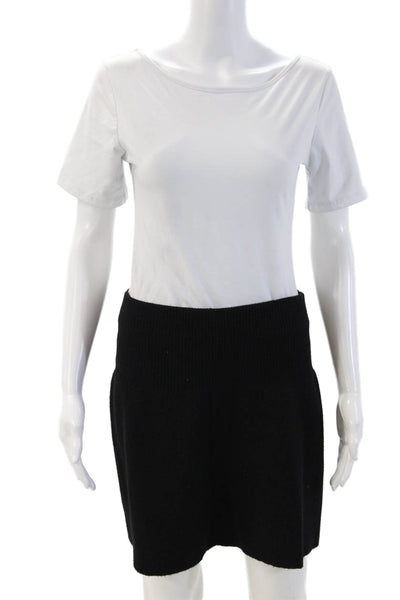 Zara Womens A-Line Mini Skirt Black Viscose Blend Size M