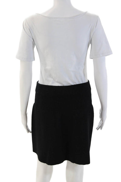 Zara Womens A-Line Mini Skirt Black Viscose Blend Size M