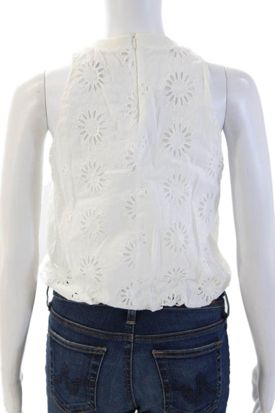 Zara Women Cropped Floral Cotton Crew Neck Sleeveless Tank Size M