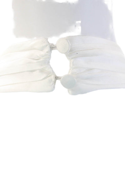 Zara Women Cropped Sleeveless Button Front White Top Size S