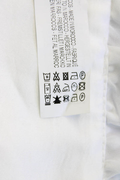 Zara Women Cropped Sleeveless Button Front White Top Size S