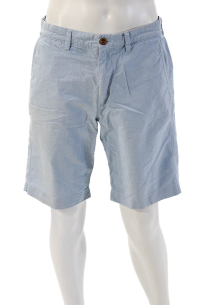 J Crew Mens Chino Shorts Light Blue Cotton Button Size 33