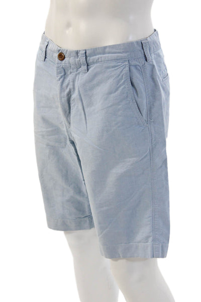 J Crew Mens Chino Shorts Light Blue Cotton Button Size 33