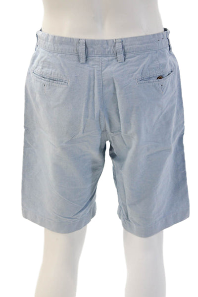 J Crew Mens Chino Shorts Light Blue Cotton Button Size 33