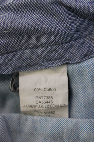 J Crew Mens Chino Shorts Light Blue Cotton Button Size 33